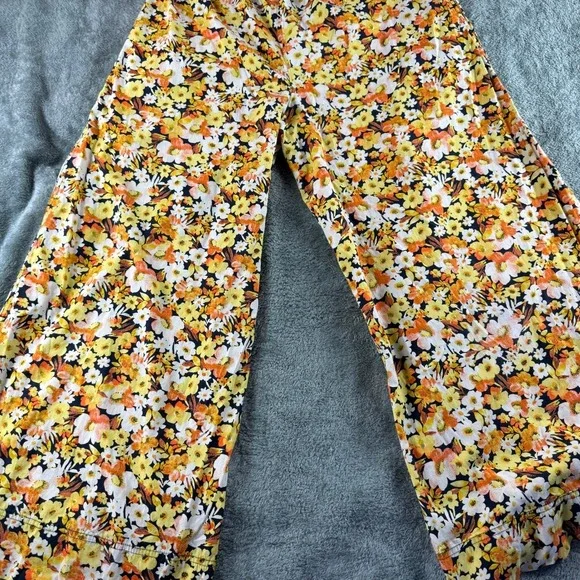 Free People Floral Print Puff‎ Sleeve Cutout Wide Leg Jumpuit Size Small - Picture 13 of 14
